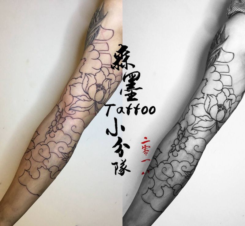 线条纹身图片_手臂纹身图案