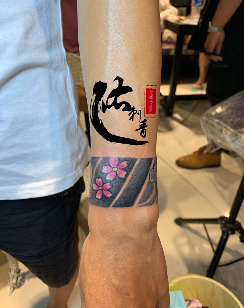 手环纹身图片_手部新传统纹身图案