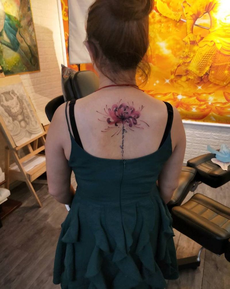 彼岸花纹身图片_水墨纹身图案