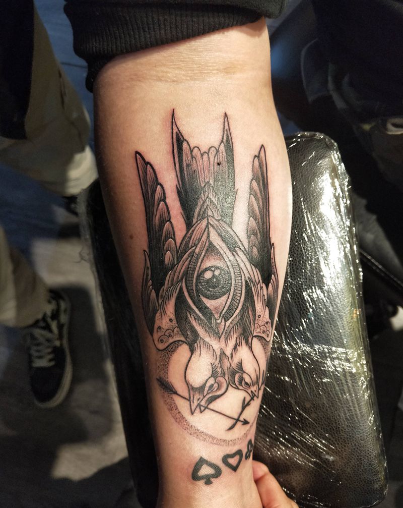 鸟纹身图片_点刺图腾纹身图案