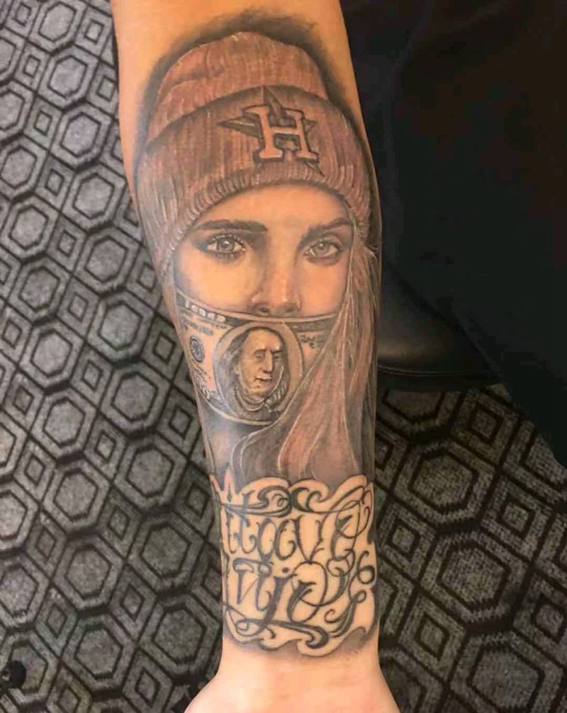 恢复了一个月后纹身图片_手臂欧美写实纹身图案