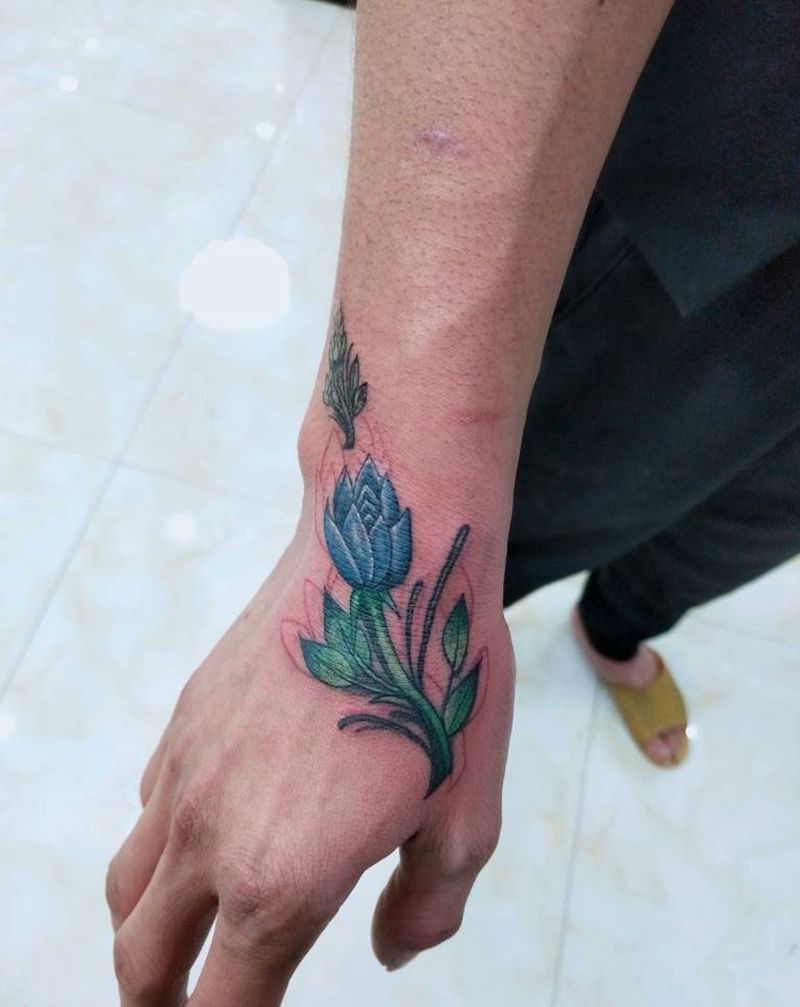 花纹身图片_手部老传统New School纹身图案