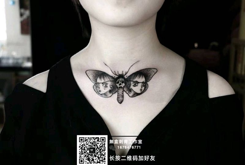 盖纹身图片_胸部图腾点刺纹身图案