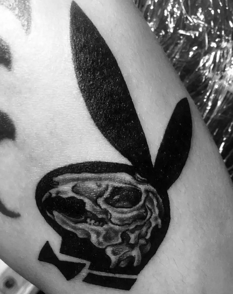 兔子骷髅纹身图片