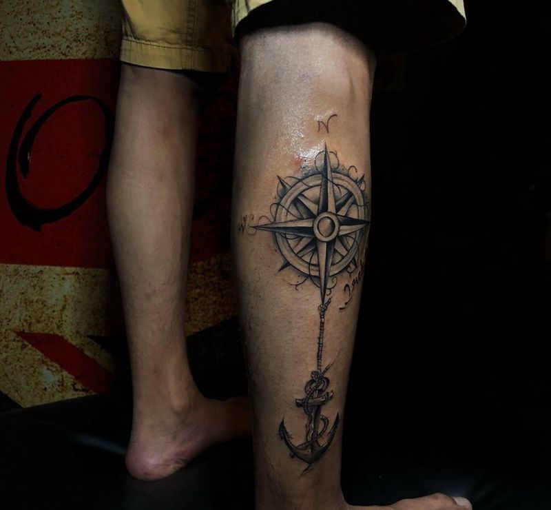 《指南针》纹身图片