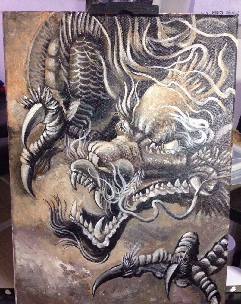 临摹傅老手稿纹身图片_手稿纹身图案