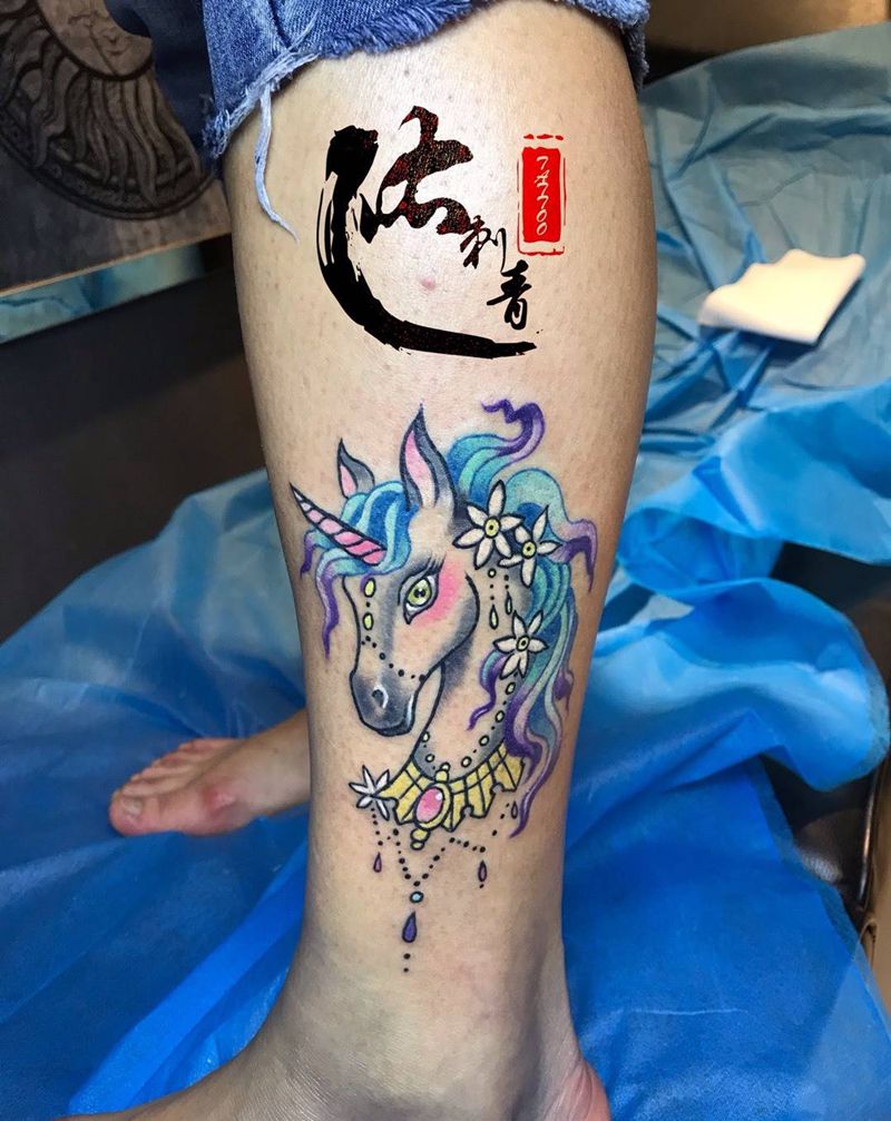 独角兽纹身图片