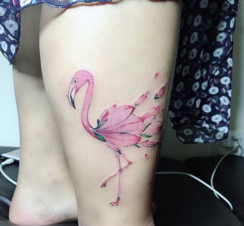 火烈鸟纹身图片