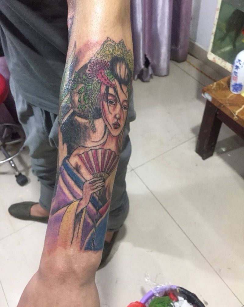 艺妓纹身图片