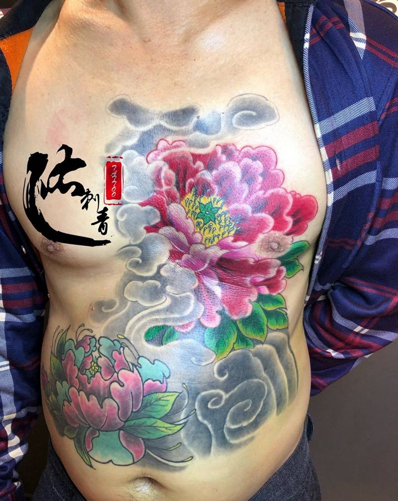 富贵花开   牡丹纹身图片