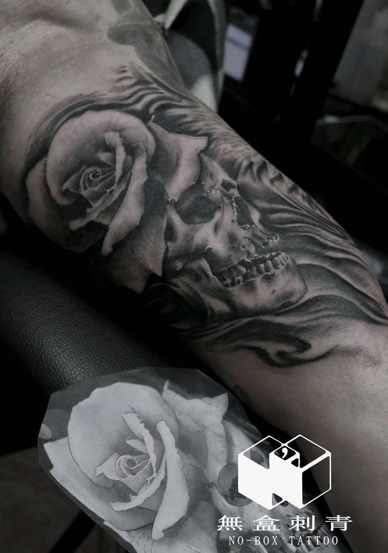 骷髅纹身图片_欧美成品纹身图案