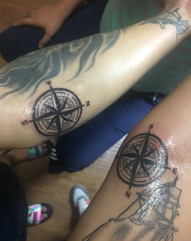 指南针纹身图片