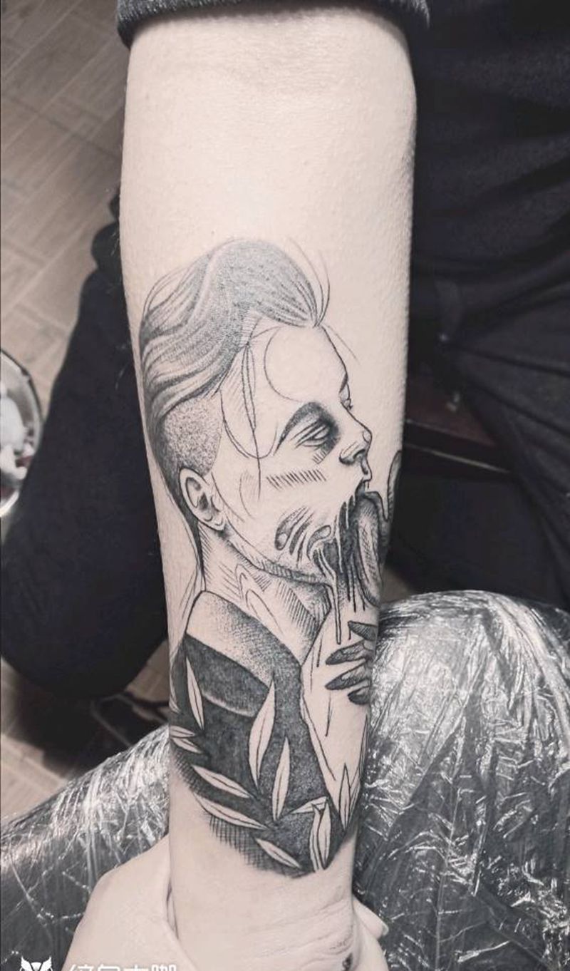 暗黑系纹身图片_手部点刺纹身图案