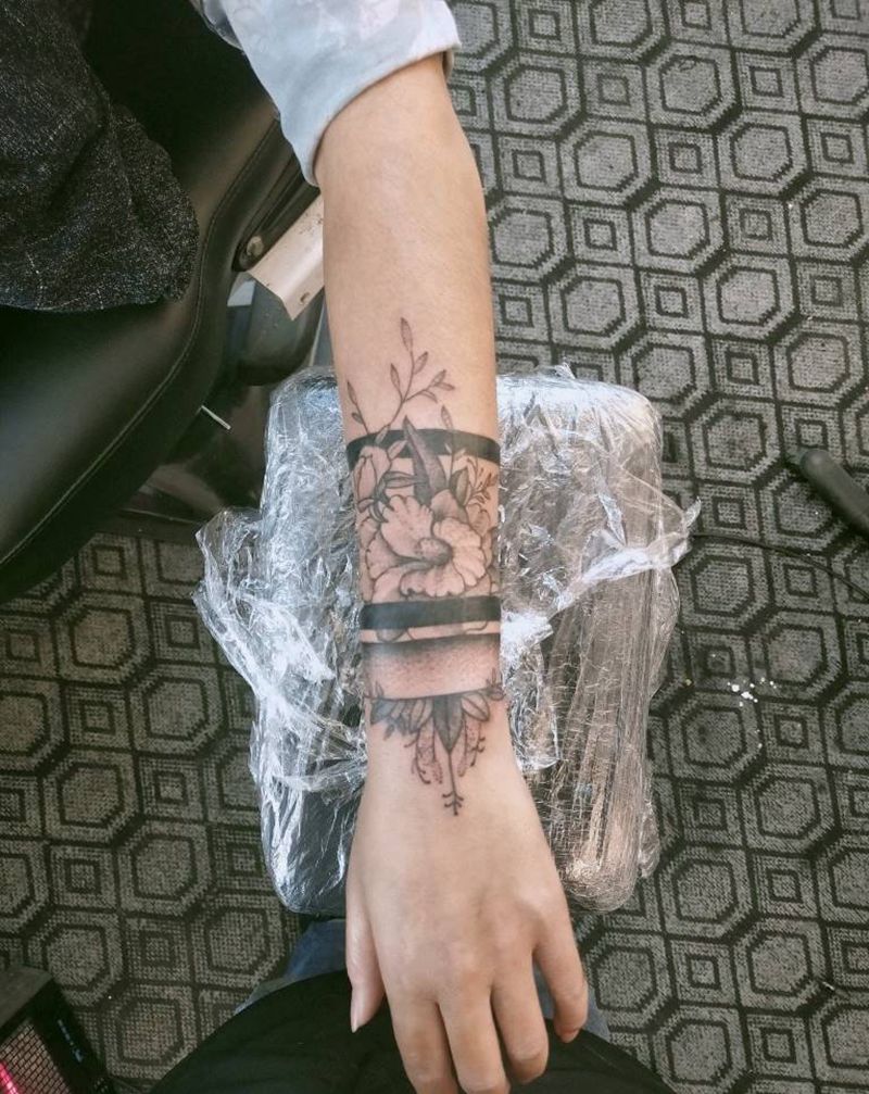 手环纹身图片_手部点刺纹身图案