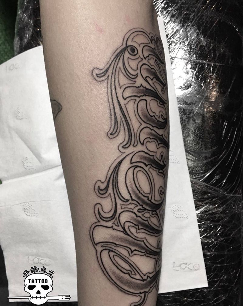 其卡诺纹身图片_成品手部清新字符纹身图案