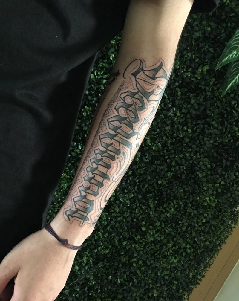 卡奇诺字体纹身图片