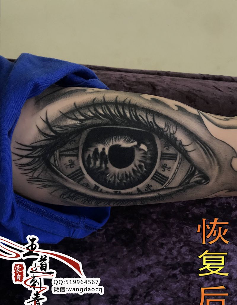 眼睛纹身图片_手部手臂欧美写实新传统眼睛花臂上帝之眼纹身图案