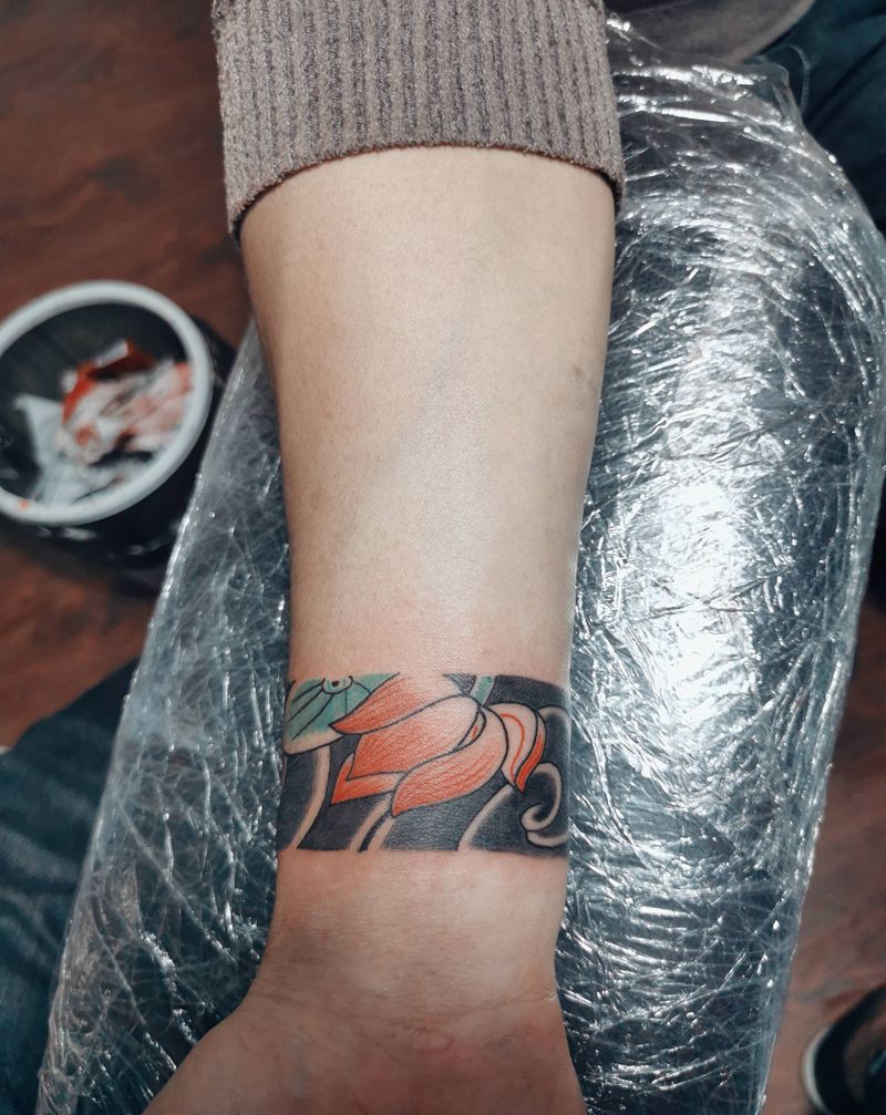 臂环纹身图片_手臂老传统纹身图案