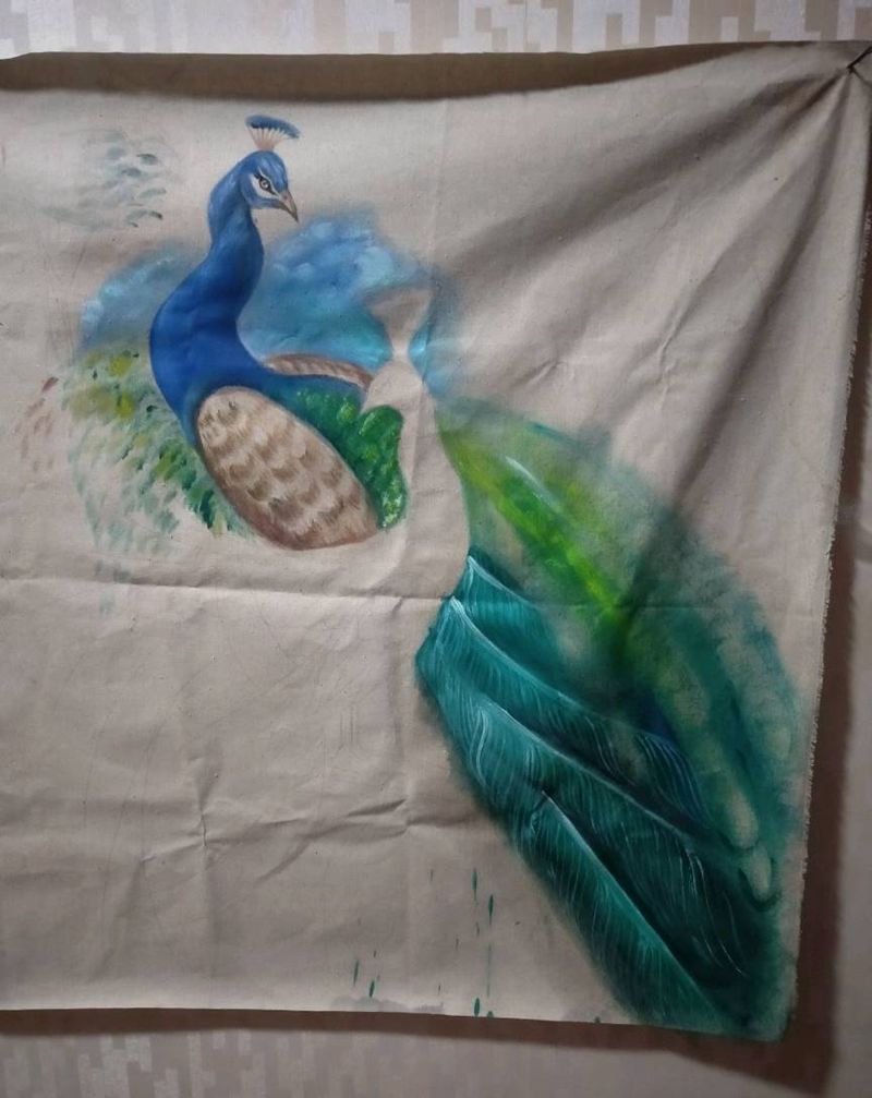 孔雀纹身图片_背部腰部欧美写实纹身图案