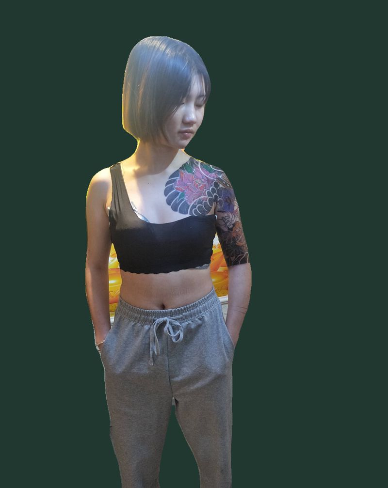 半胛进度纹身图片_老传统纹身图案