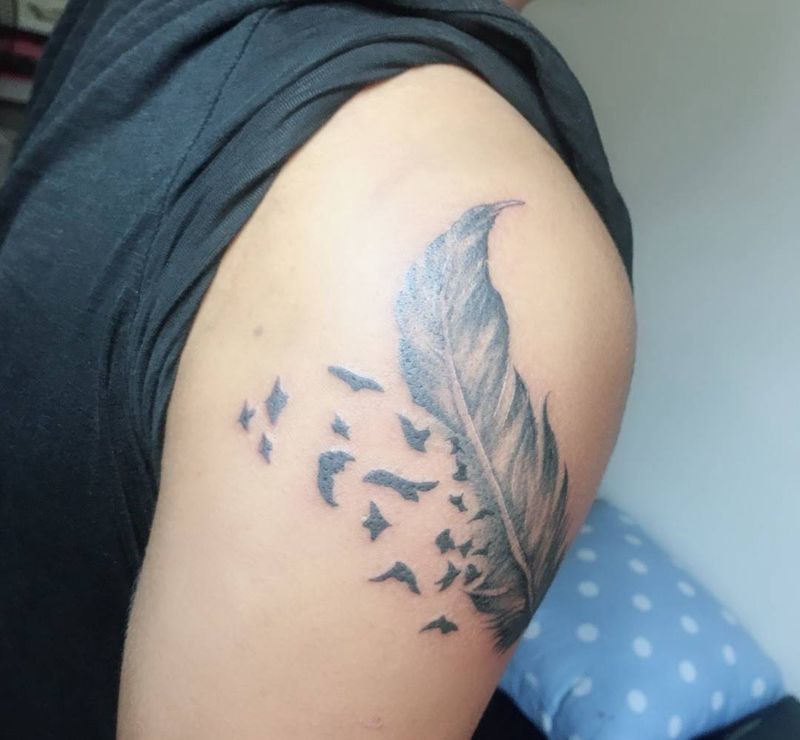 羽毛纹身图片