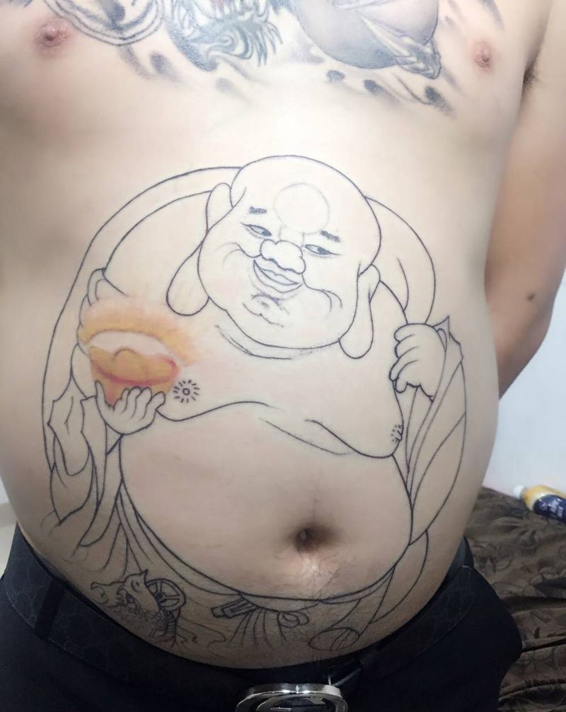 弥勒佛纹身图片