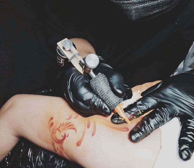 凤凰纹身图片_成品手臂传统清新习俗国画动物纹身图案