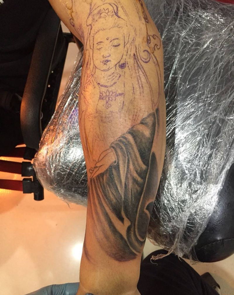 观世音菩萨纹身图片