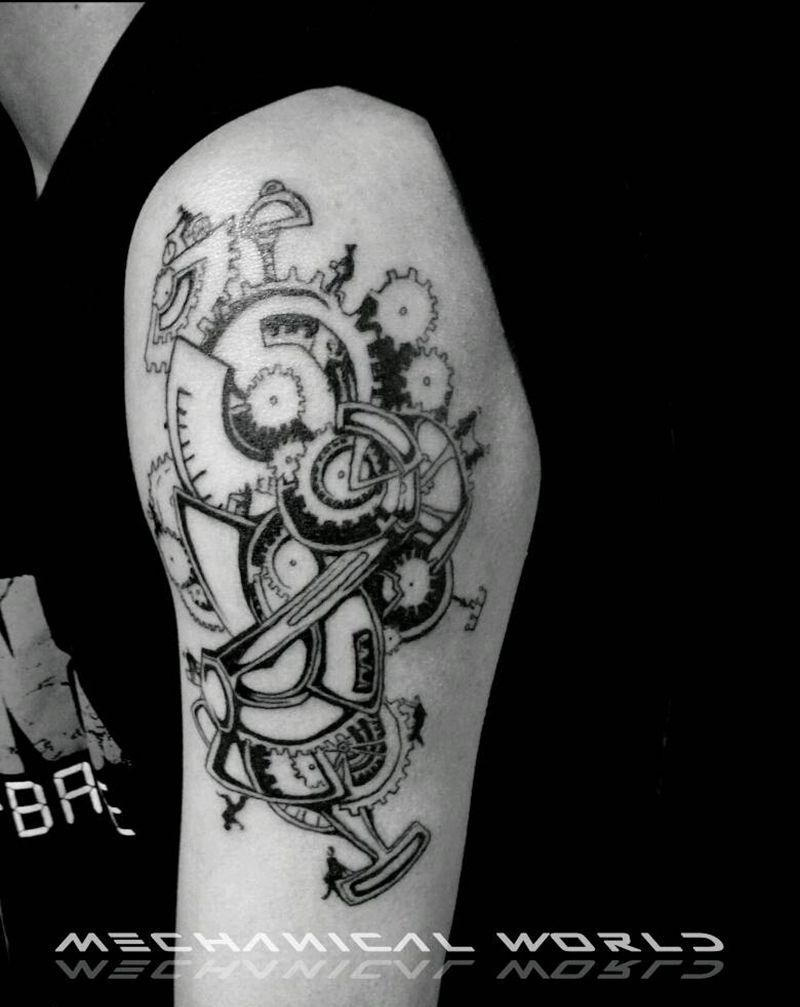 机械纹身图片_手部欧美成品纹身图案