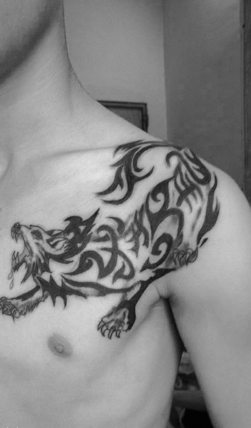 狼图腾！狼是本人图腾是女朋友名字纹身图片