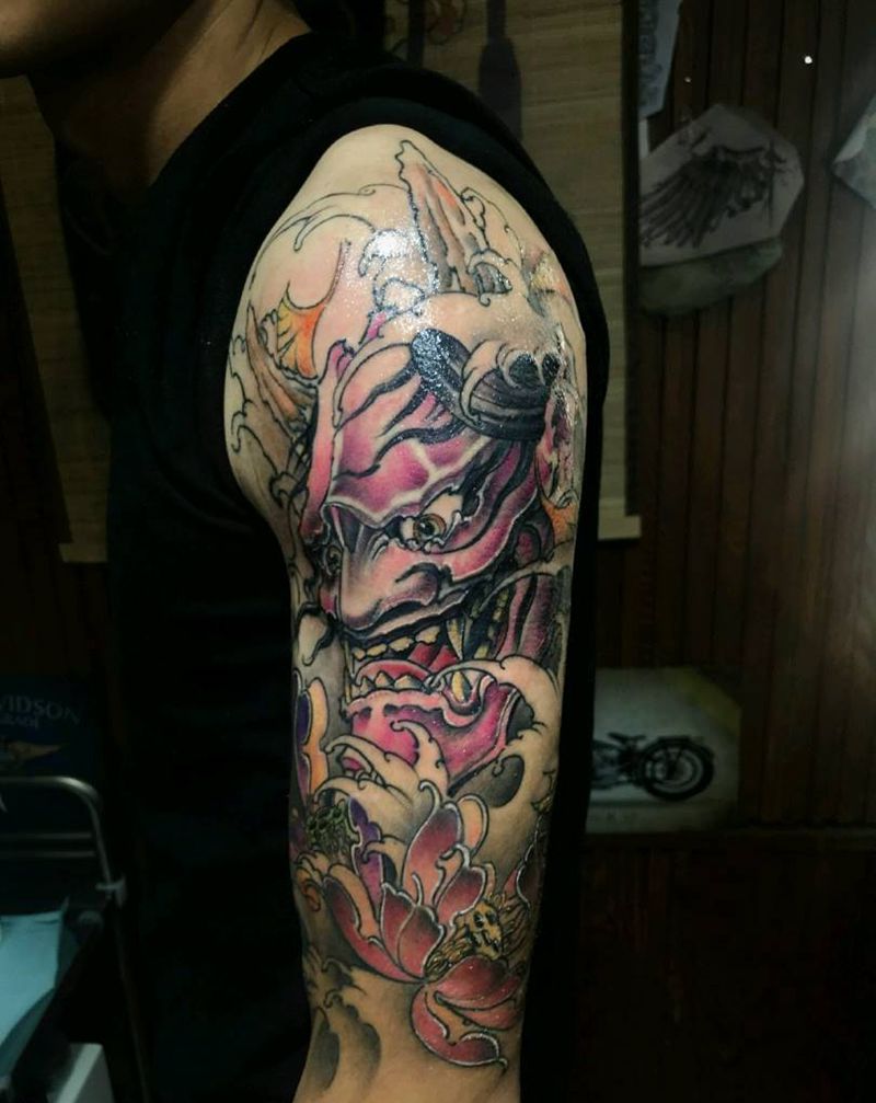 般若纹身图片_手臂鬼神成品纹身图案