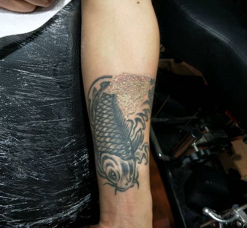 第一次清洗   对比图纹身图片_成品纹身图案