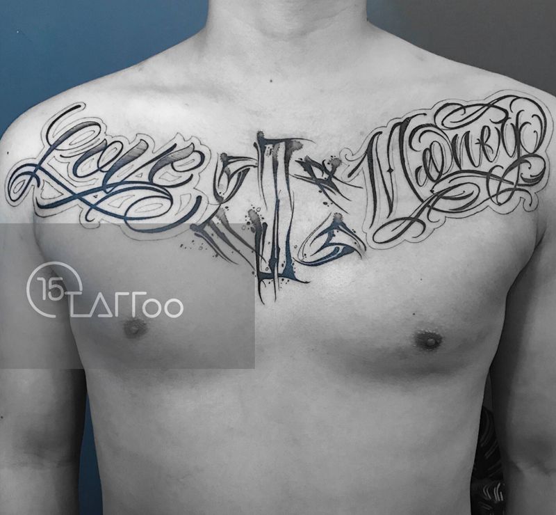 奇卡诺花胸纹身图片_胸部奇卡诺纹身图案