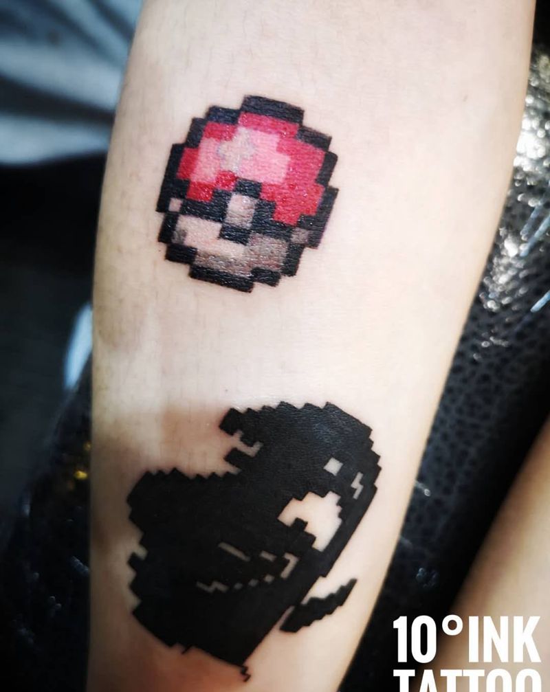 好玩的像素纹身纹身图片_手臂纹身图案