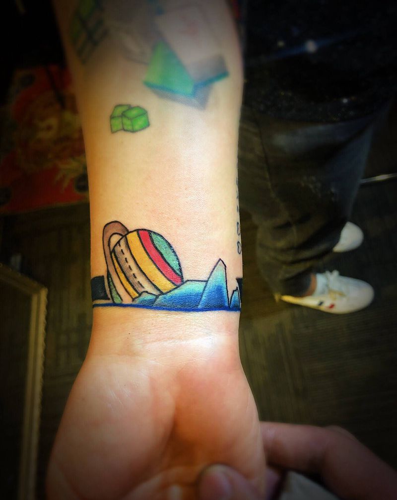 手环纹身图片_手臂Old School纹身图案