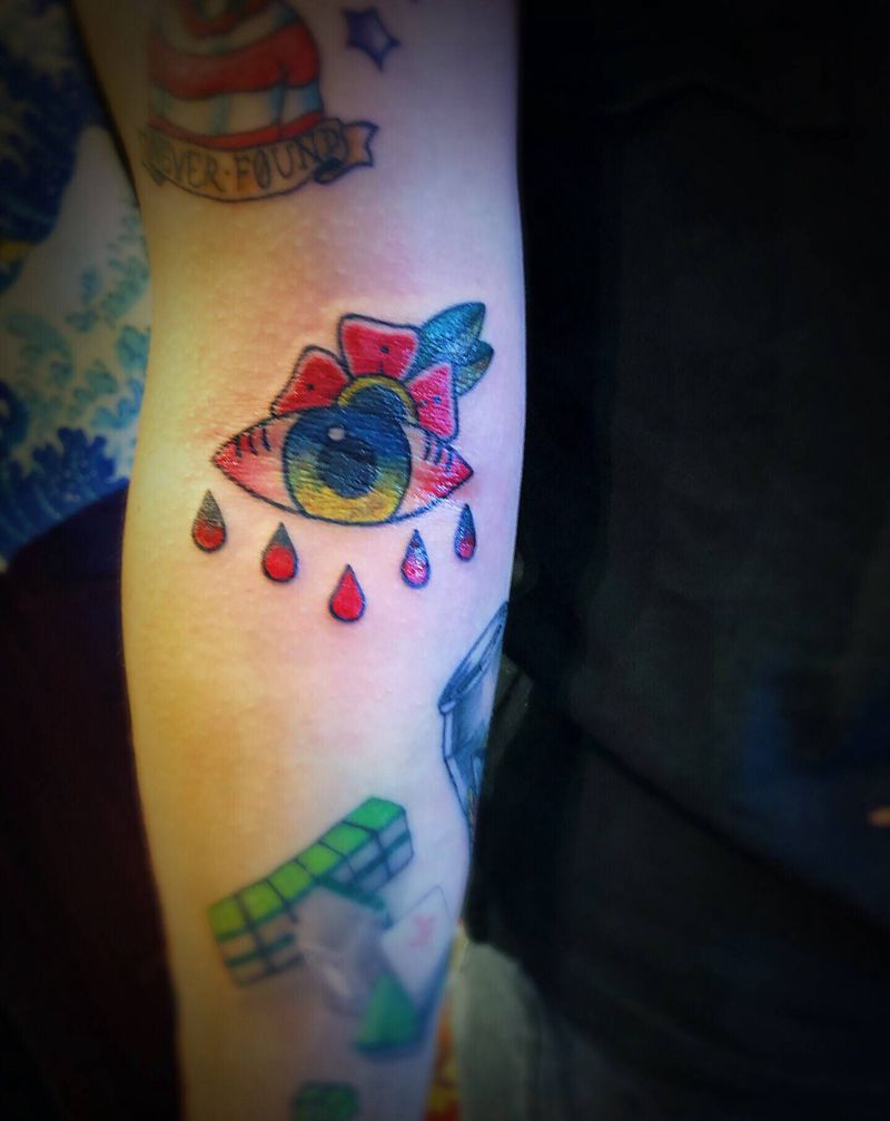 眼纹身图片_手臂Old School纹身图案