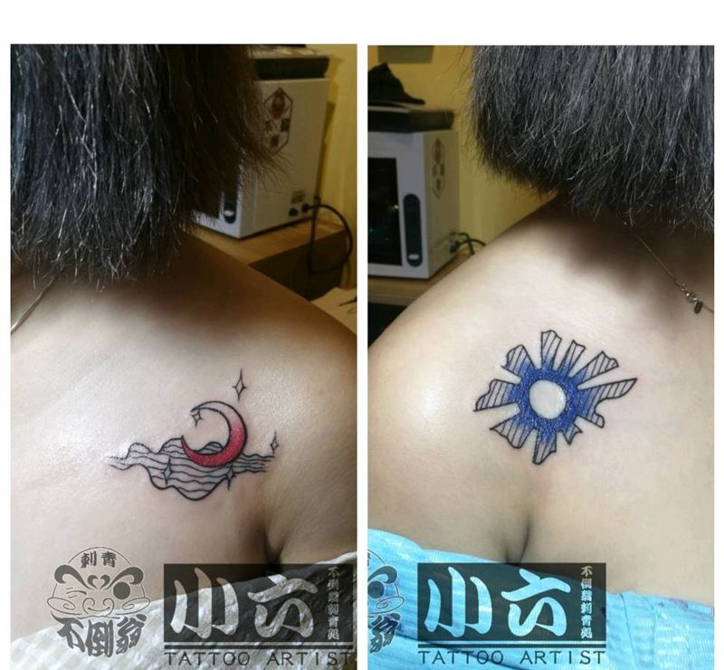 日月星辰纹身图片