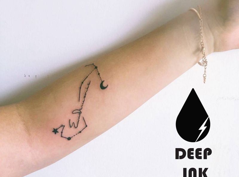 星座小图纹身图片_手部手臂几何纹身图案