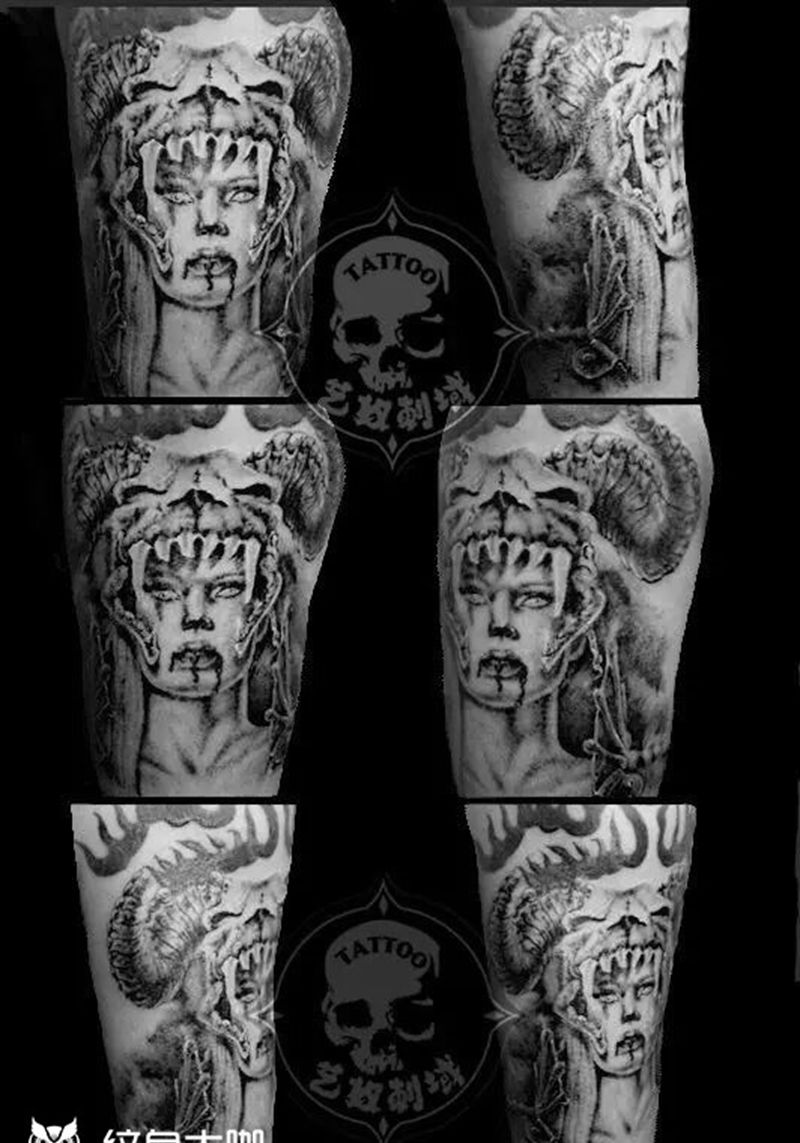 欧美美女纹身图片_成品欧美人物纹身图案