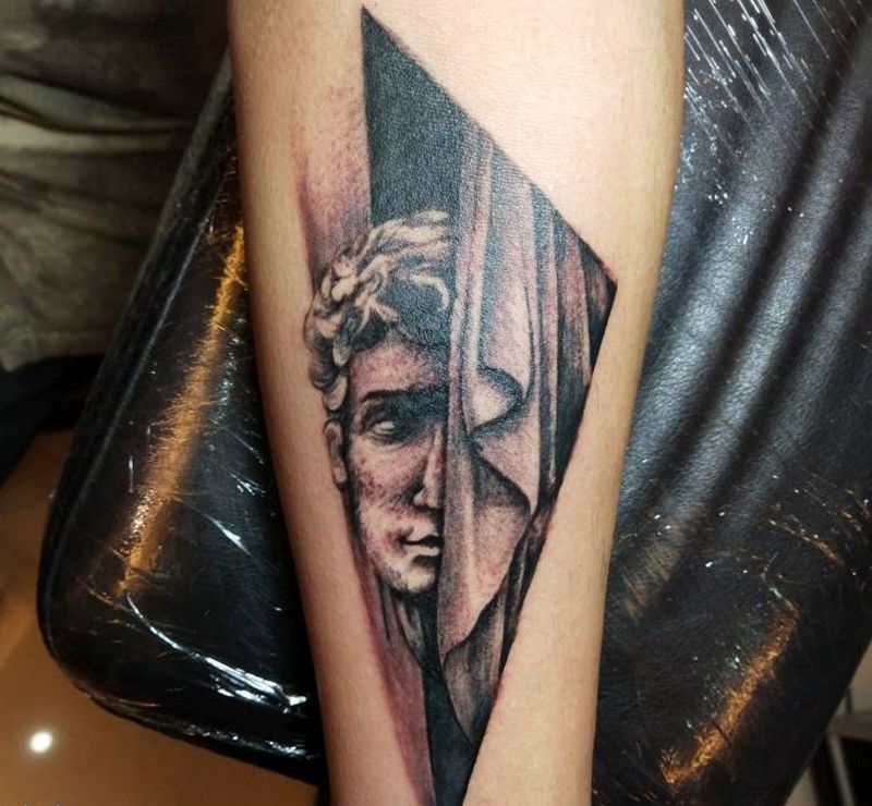 石膏纹身图片_手部纹身图案