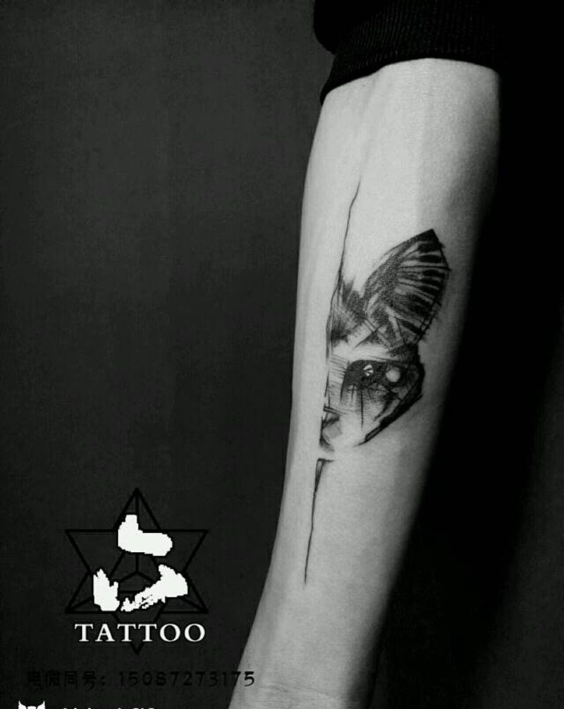 喵喵纹身图片_手臂欧美清新大理大理六刺青成品纹身图案