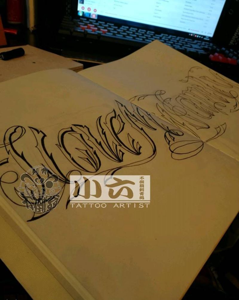 奇卡诺字体纹身图片_欧美原创手稿纹身图案