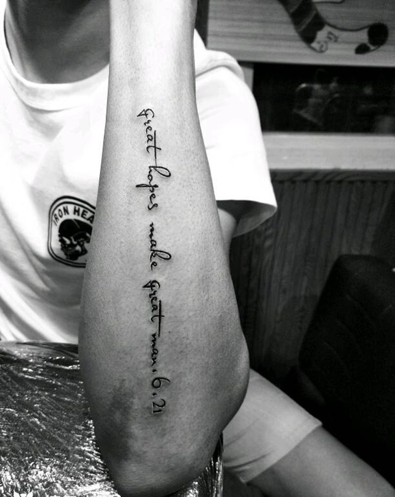 简单英文纹身图片_手臂英文成品纹身图案