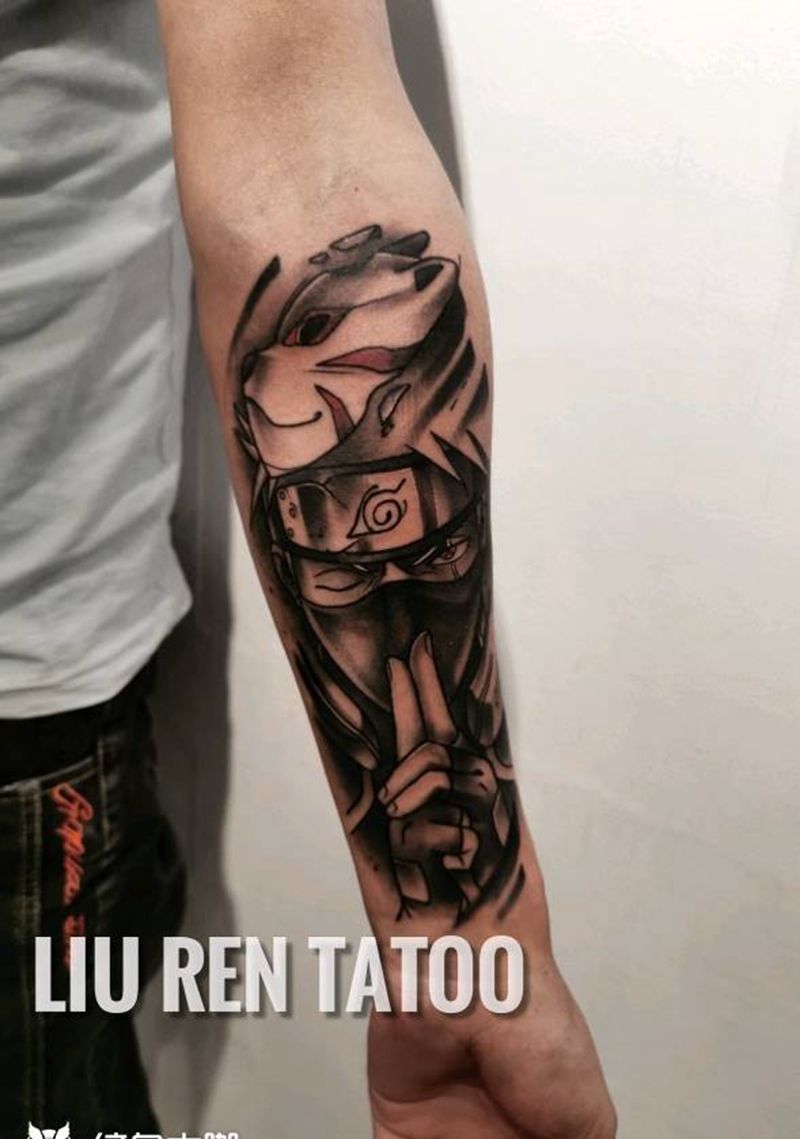 卡卡西纹身图片_手臂纹身图案