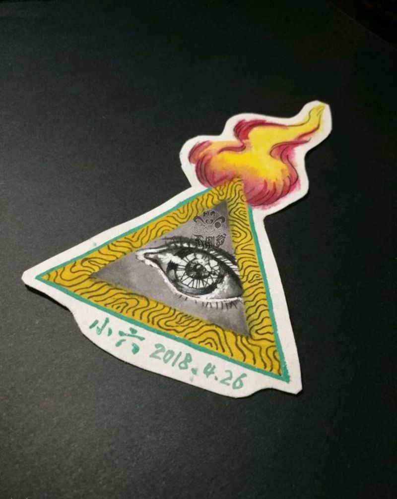 原创水彩上帝之眼纹身图片