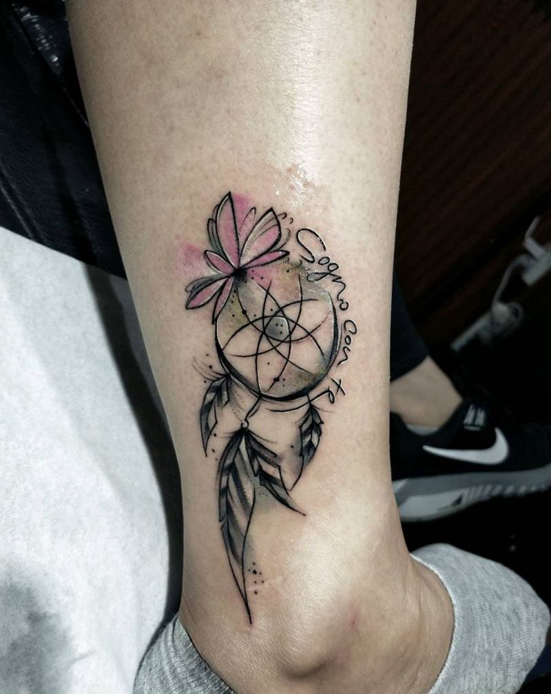 捕梦网纹身图片_传统植物成品纹身图案