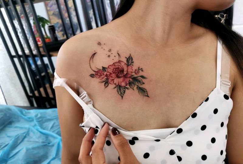 遮盖纹身图片_点刺纹身图案