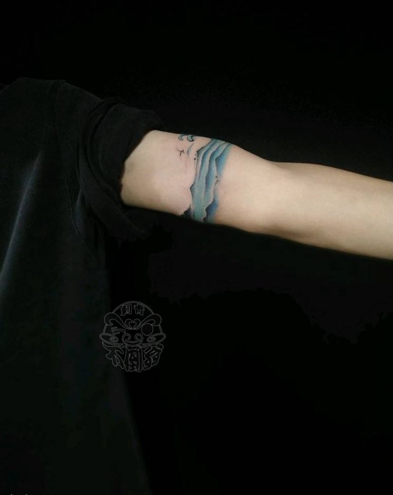 成人礼纪念！水墨臂环纹身图片_水墨纹身图案