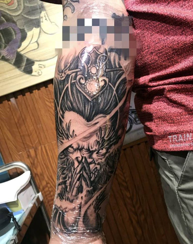 悟空 齐天大圣纹身图片_手部纹身图案