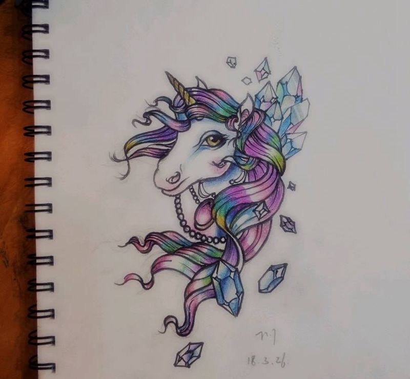 用小学生的彩铅画的。。。有点糙纹身图片_手稿纹身图案